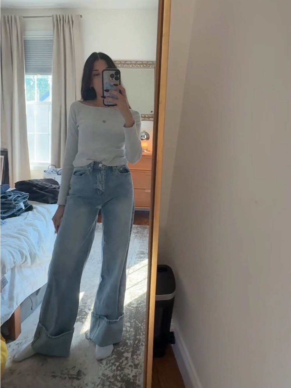 Adika High-Rise Wide Leg Jeans in Light Blue Wash